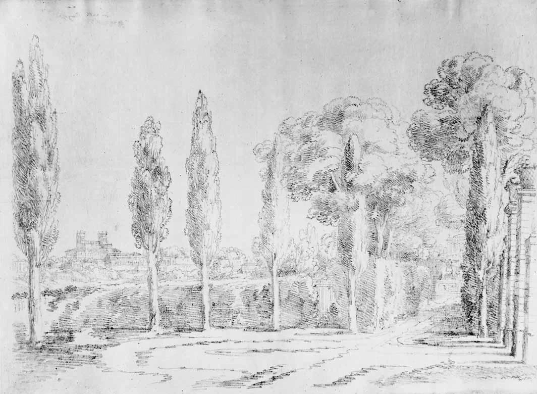 Luigi Basiletti-15-Veduta di Villa Medici da Villa Borghese